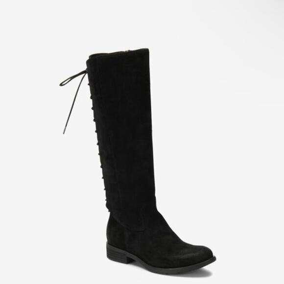 SOFFT Aqua Sharnell II Suede Leather Lace Up Back Black Waterproof Tall Boots 11